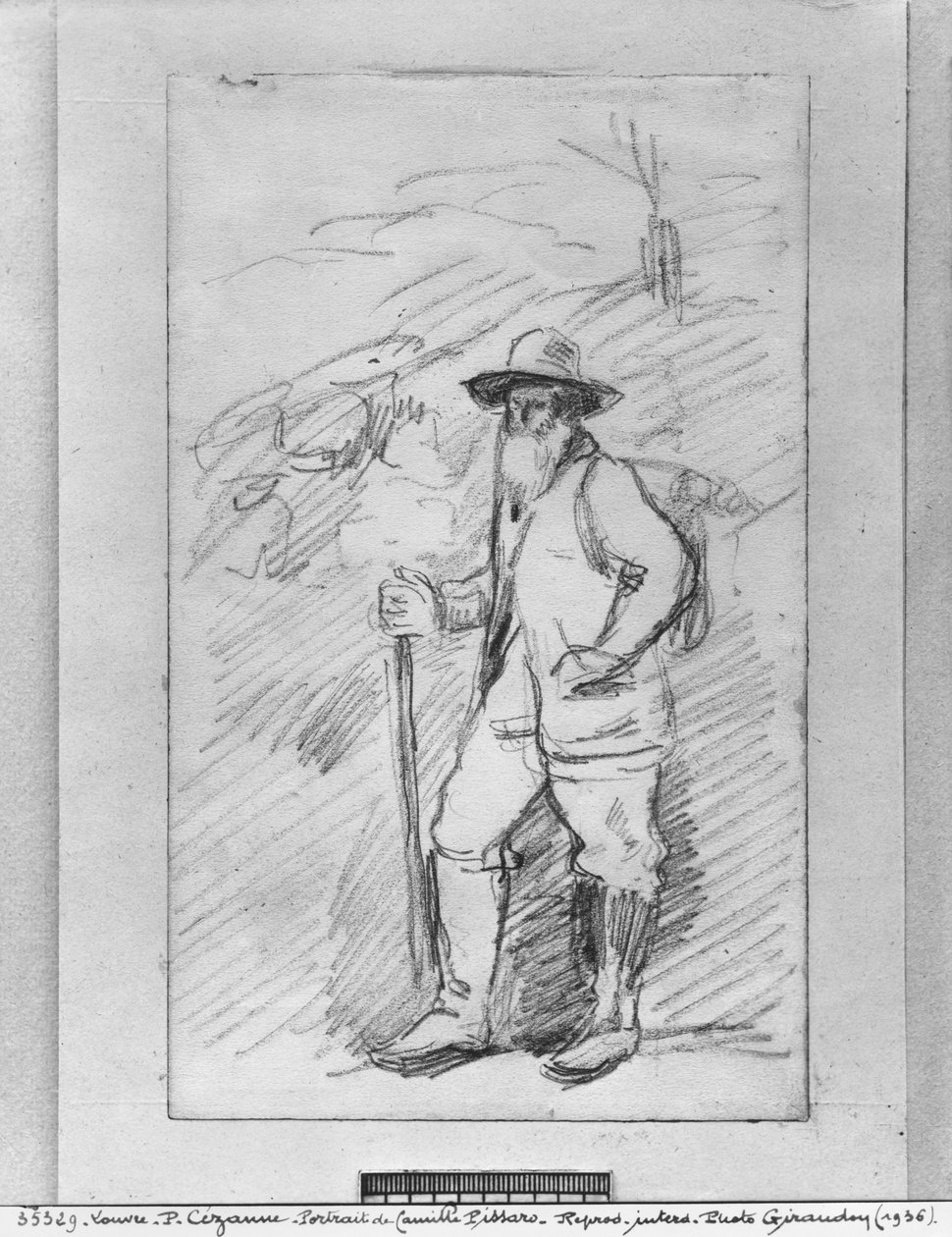 Camille Pissarro (sort bly på papir) af Paul Cézanne
