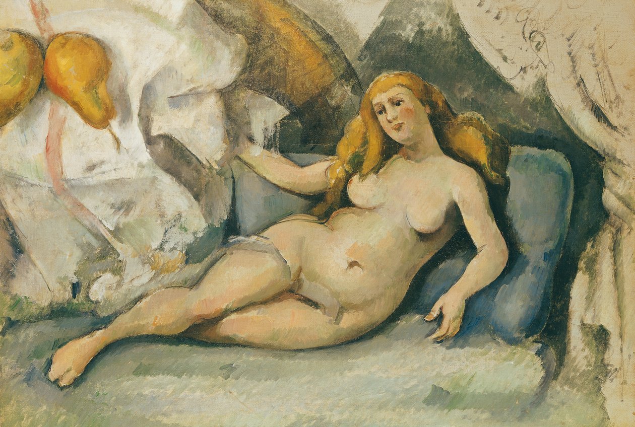 Nøgen kvinde på en sofa af Paul Cézanne