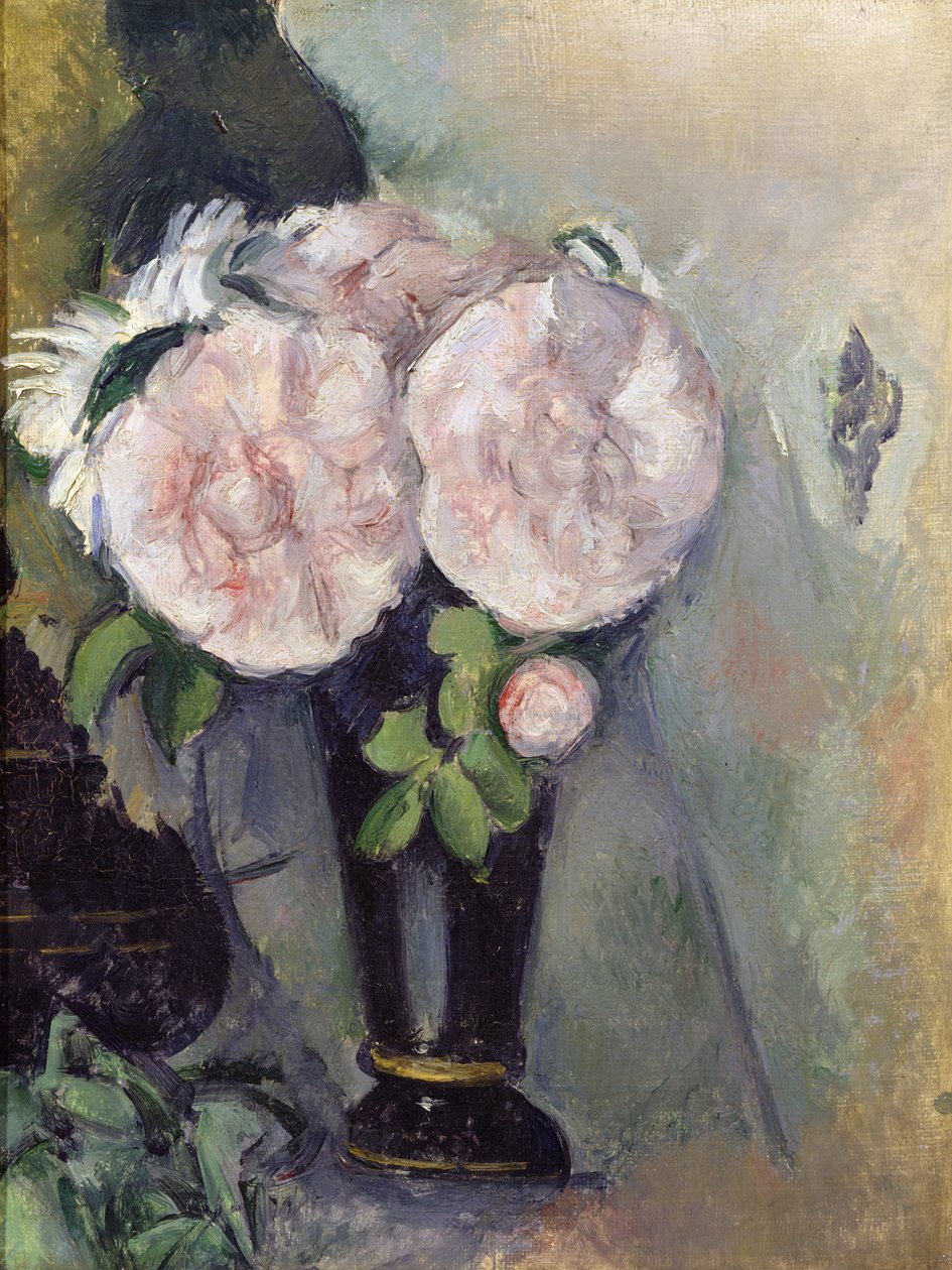 Blomster i en blå vase, ca. 1886 af Paul Cézanne