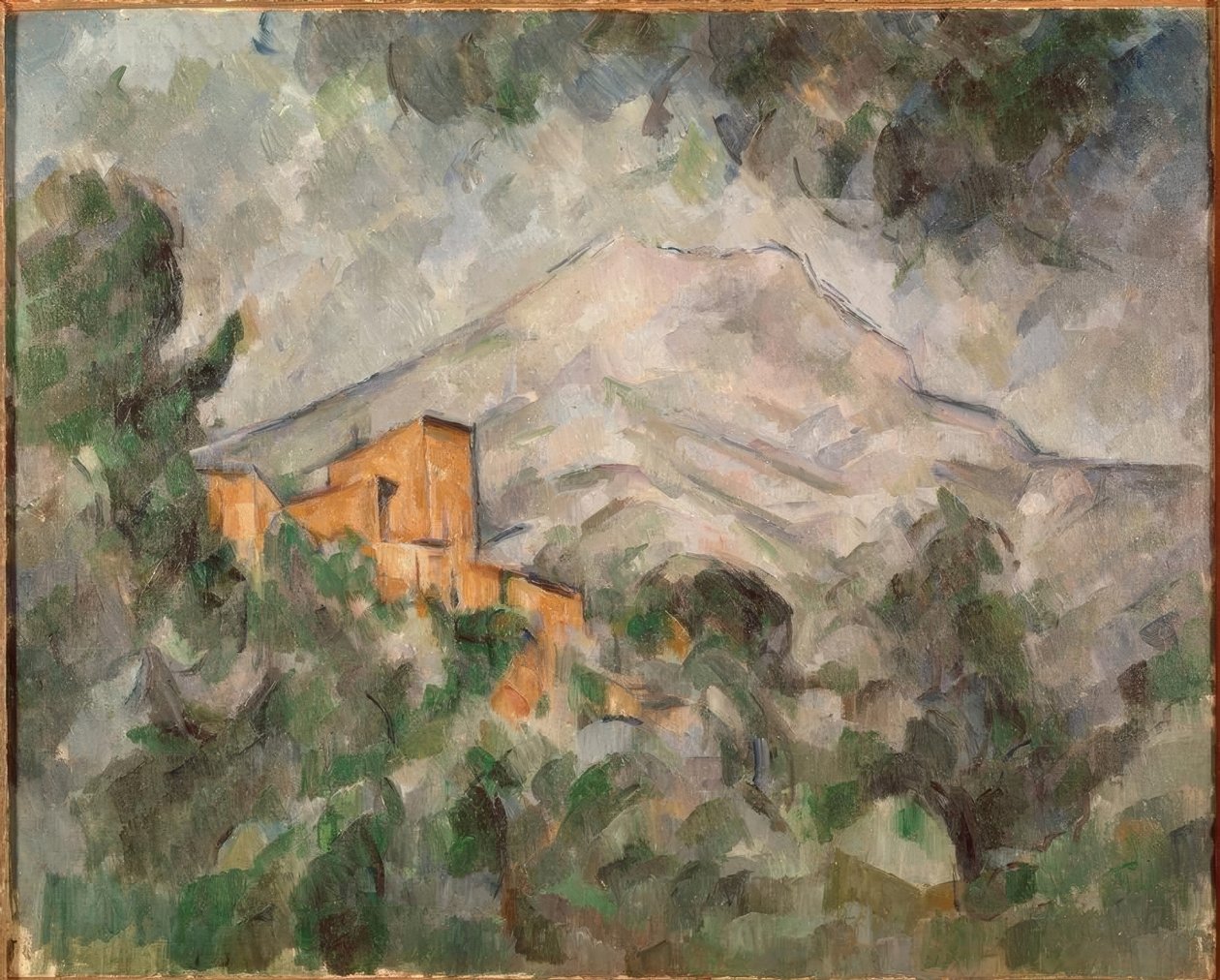 Sainte-Victoire bjerget og det sorte slot af Paul Cézanne