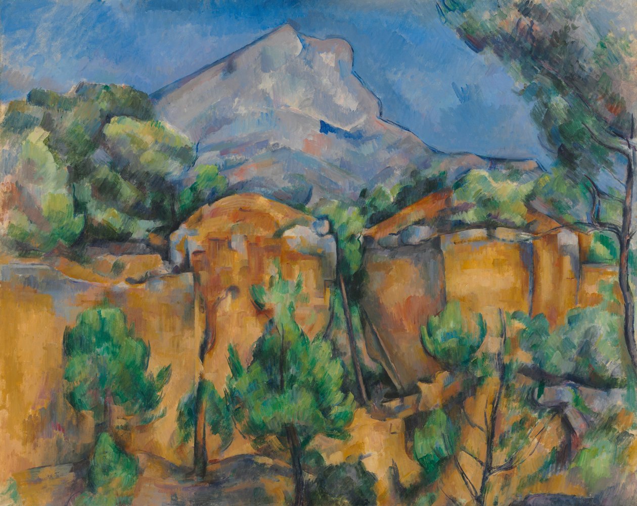 Sainte-Victoire-bjerget set fra Bibémus-stenbruddet af Paul Cézanne