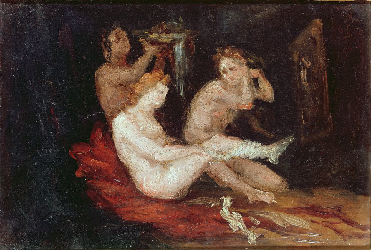 La toilette (Dames dressing), 1864-68 af Paul Cézanne