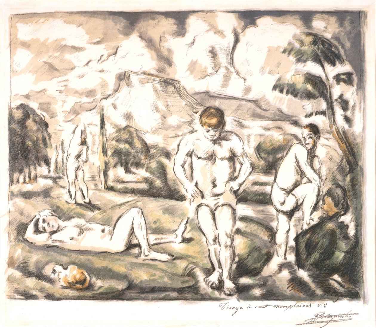 De store badegæster af Paul Cézanne