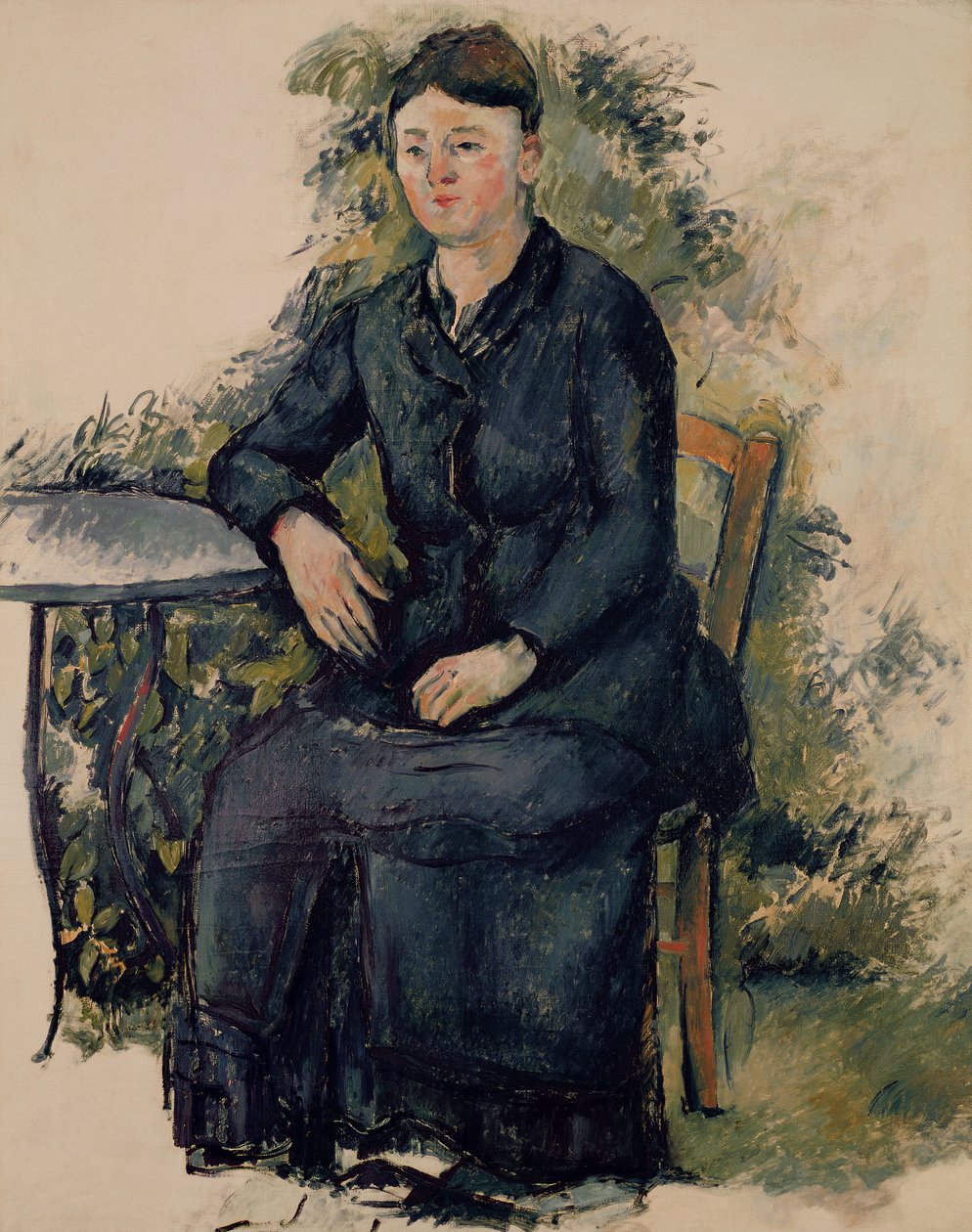 Madame Cezanne i haven, 1880-82 af Paul Cézanne