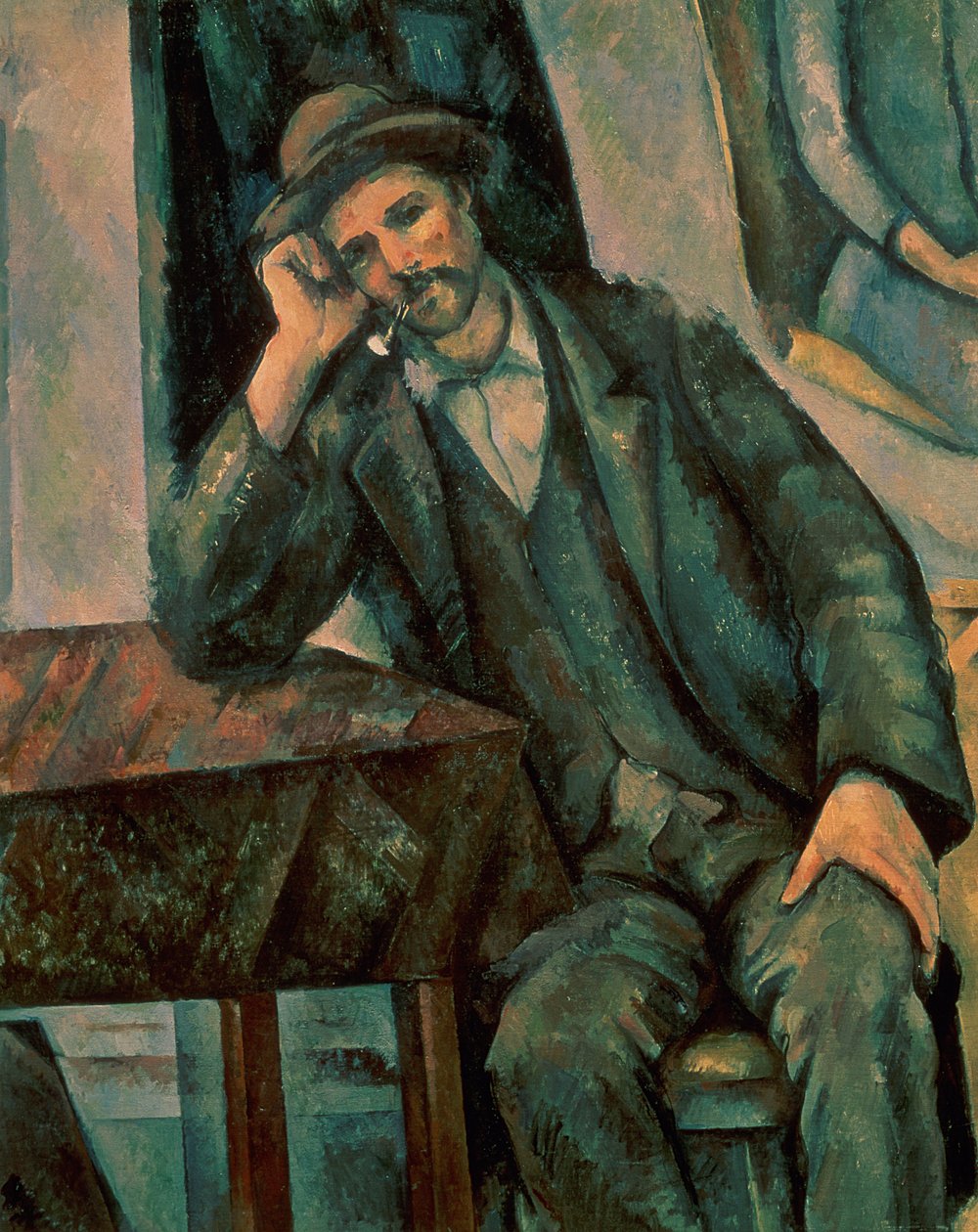 Mand ryger pibe, 1890-92 af Paul Cézanne
