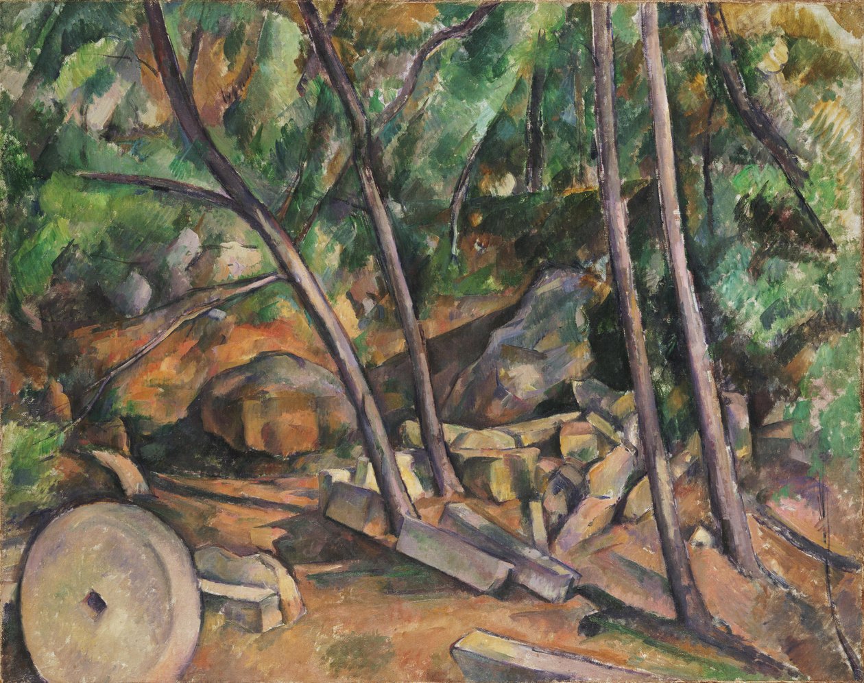 Kværnsten i parken ved Château Noir af Paul Cézanne
