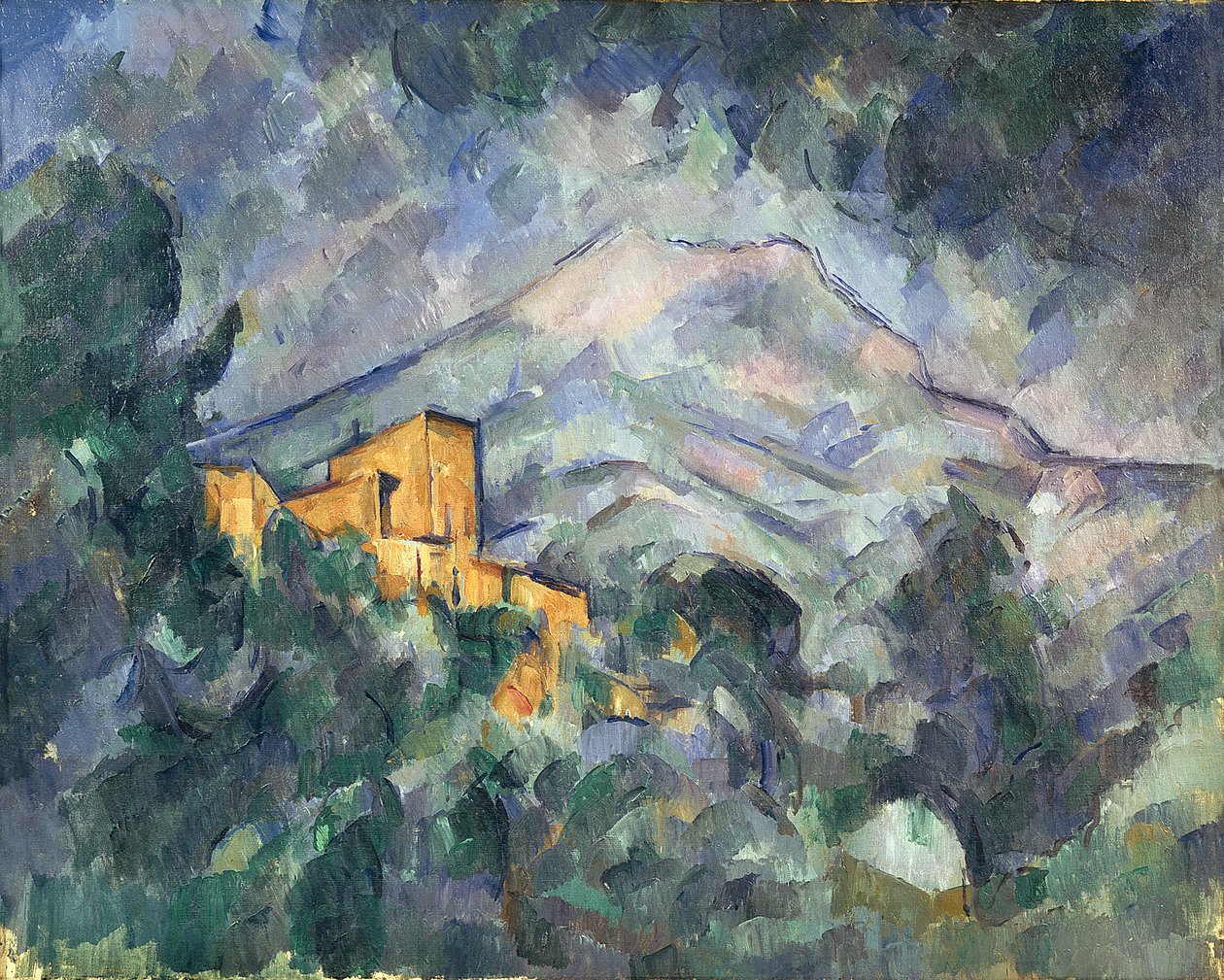 Montagne Sainte-Victoire og det sorte slot, 1904-06 af Paul Cézanne
