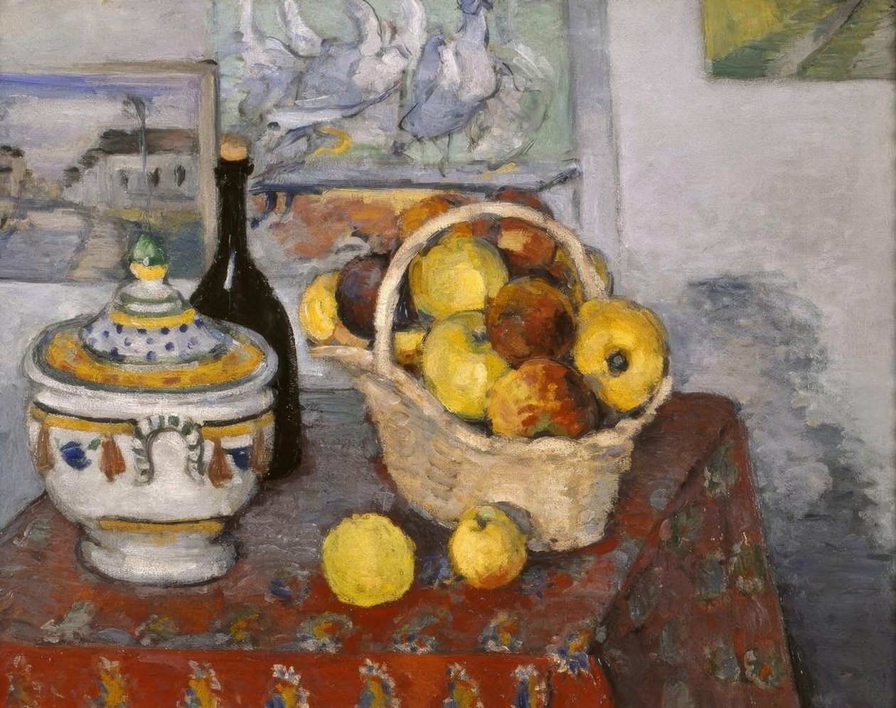 Stilleben med en suppeterrin af Paul Cézanne