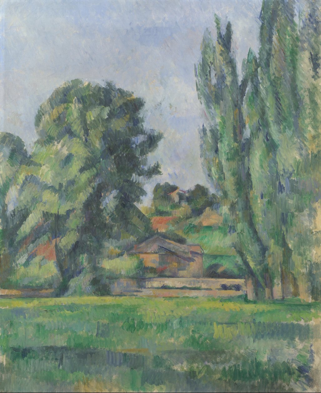 Landskab med popler af Paul Cézanne