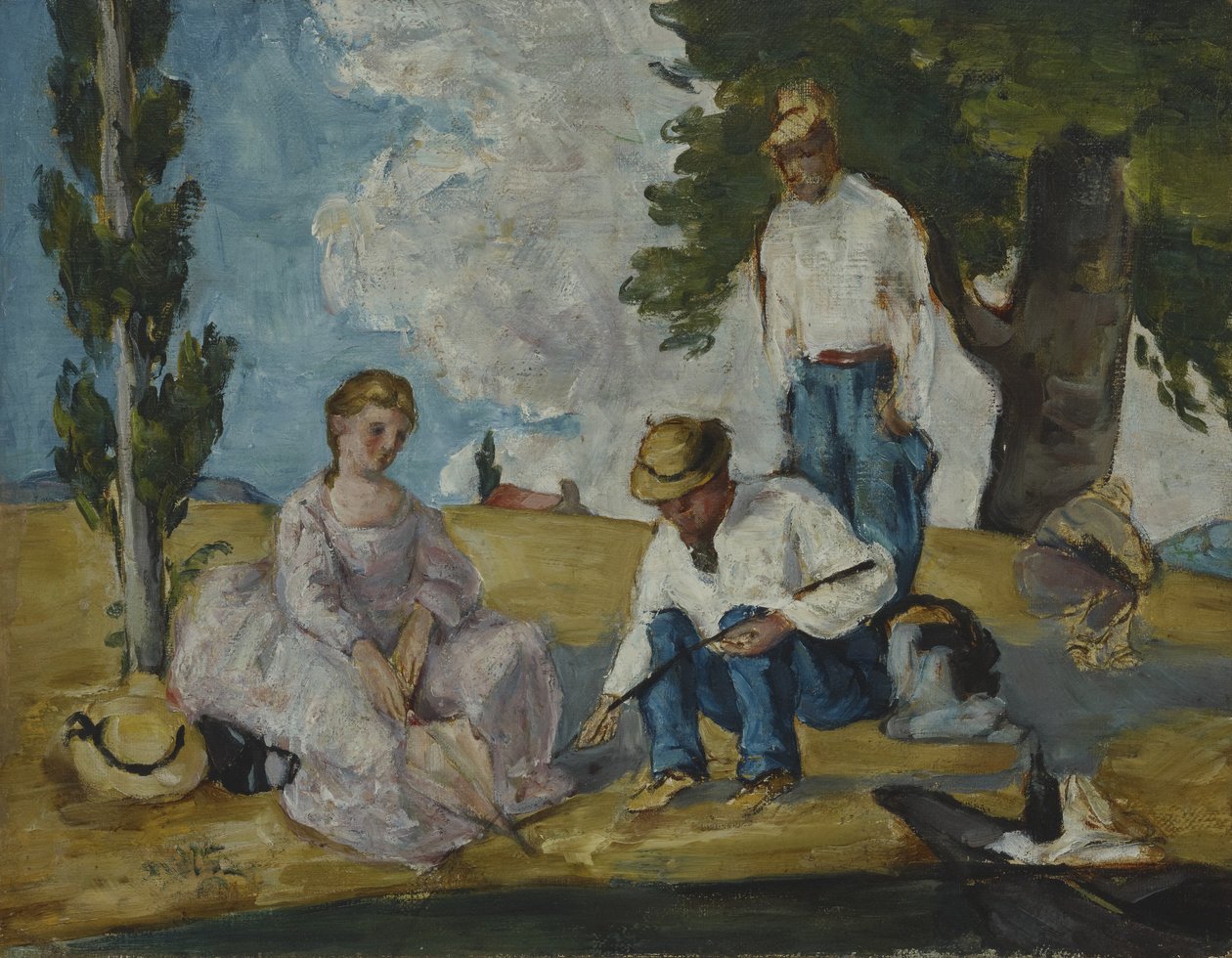 Picnic på en flodbred, 1873-74 af Paul Cézanne