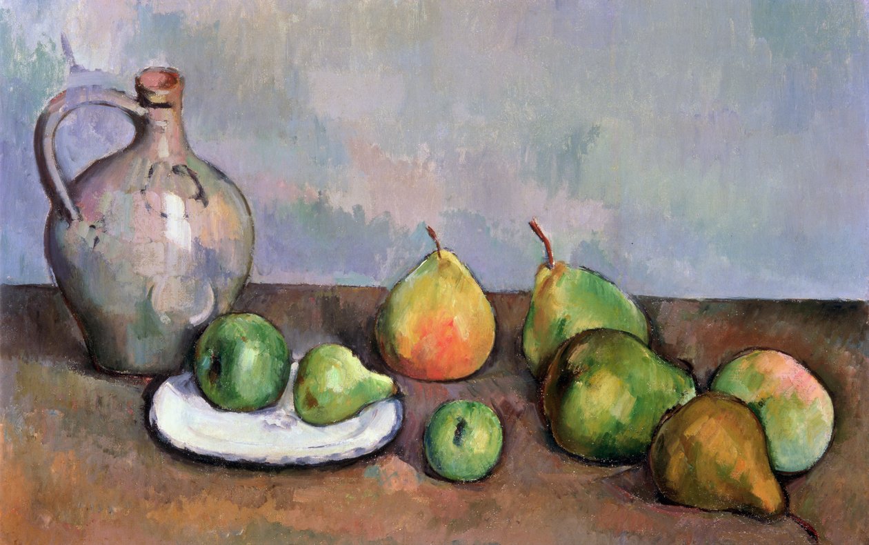 Stilleben med kande og frugt, 1885-87 af Paul Cézanne