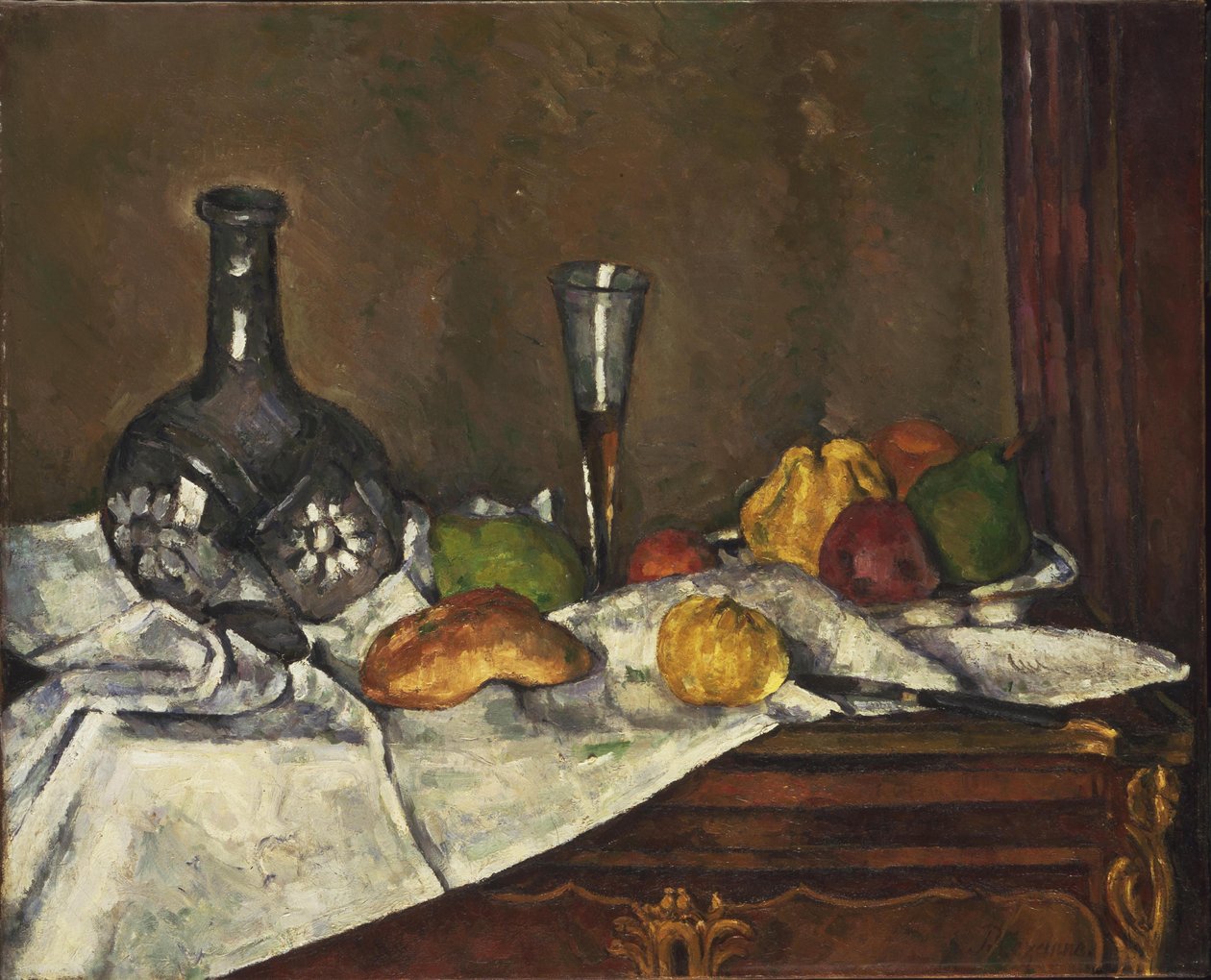 Stilleben med en dessert af Paul Cézanne