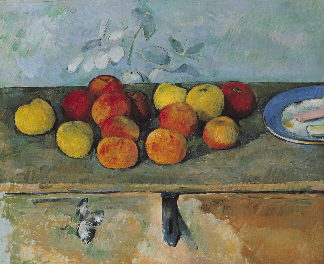 Stilleben med æbler og småkager, 1880-82 af Paul Cézanne