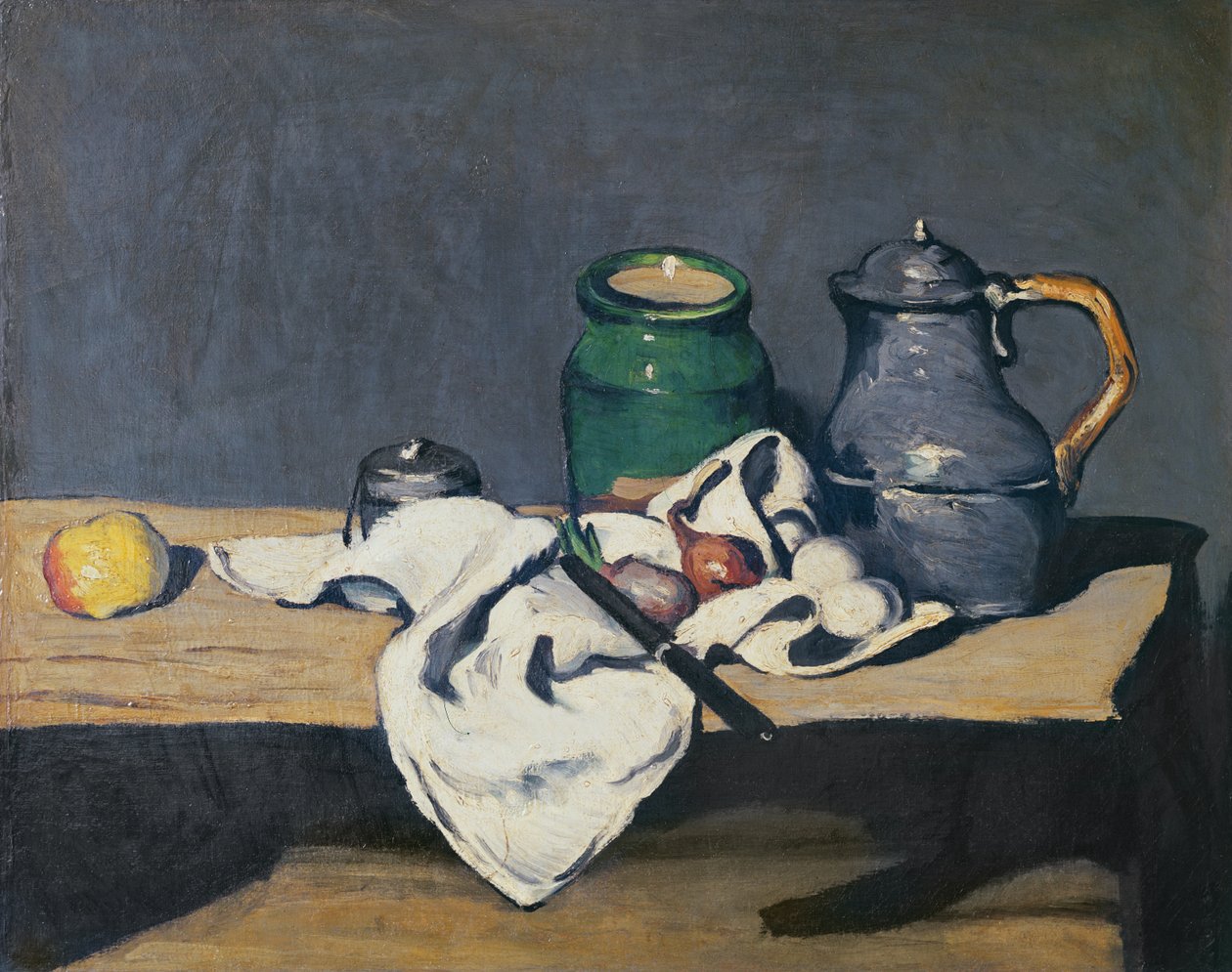 Stilleben med en tinkedel, 1869 af Paul Cézanne
