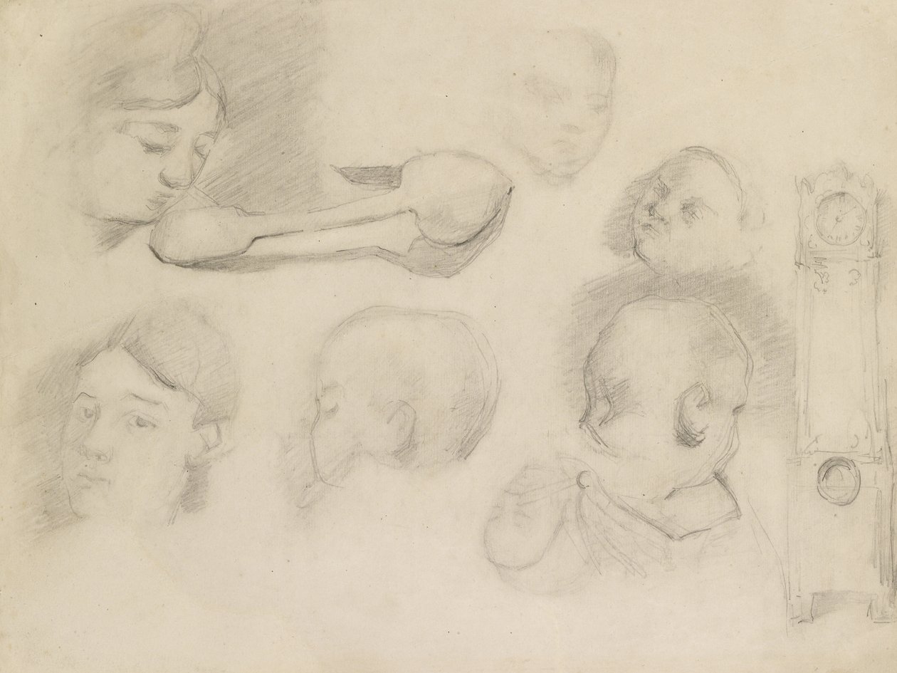 Studier af en mor og et barn, 19. århundrede af Paul Cézanne