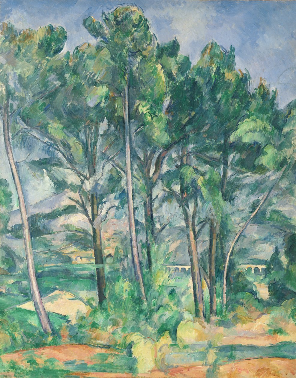 Akvædukten (Montagne Sainte-Victoire set gennem træer), ca. 1885-87 af Paul Cézanne