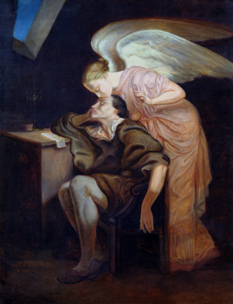 Digterens drøm eller, Musens kys, 1859-60 af Paul Cézanne