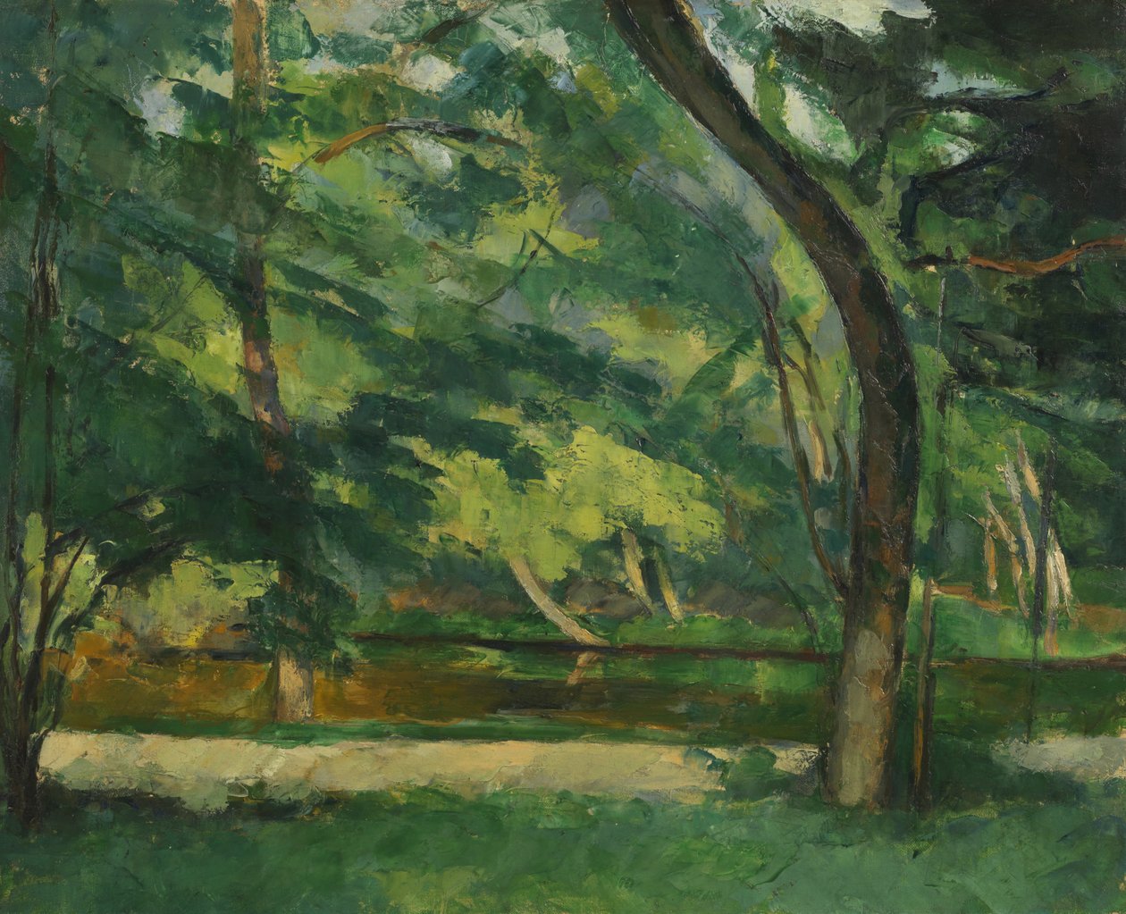Søstrenes dam, Osny, c.1875 af Paul Cézanne