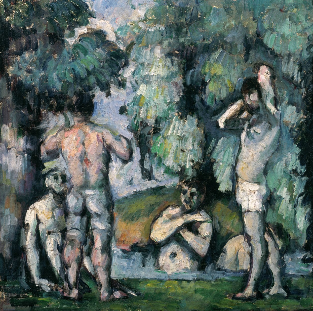 De fem badende, c.1875-77 af Paul Cézanne