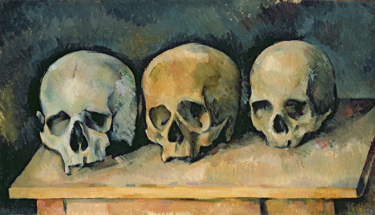 De tre kranier, ca. 1900 af Paul Cézanne