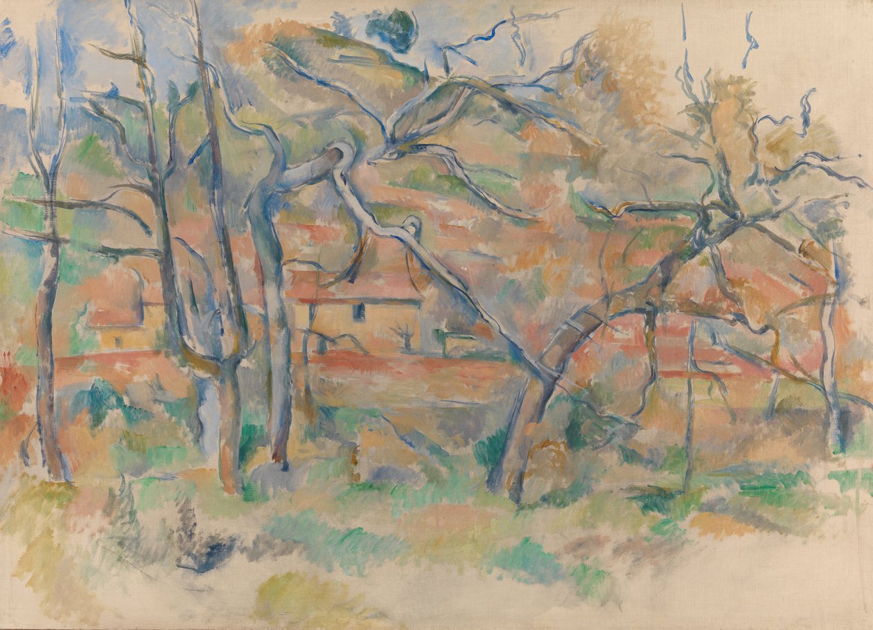 Træer og hus, Provence af Paul Cézanne