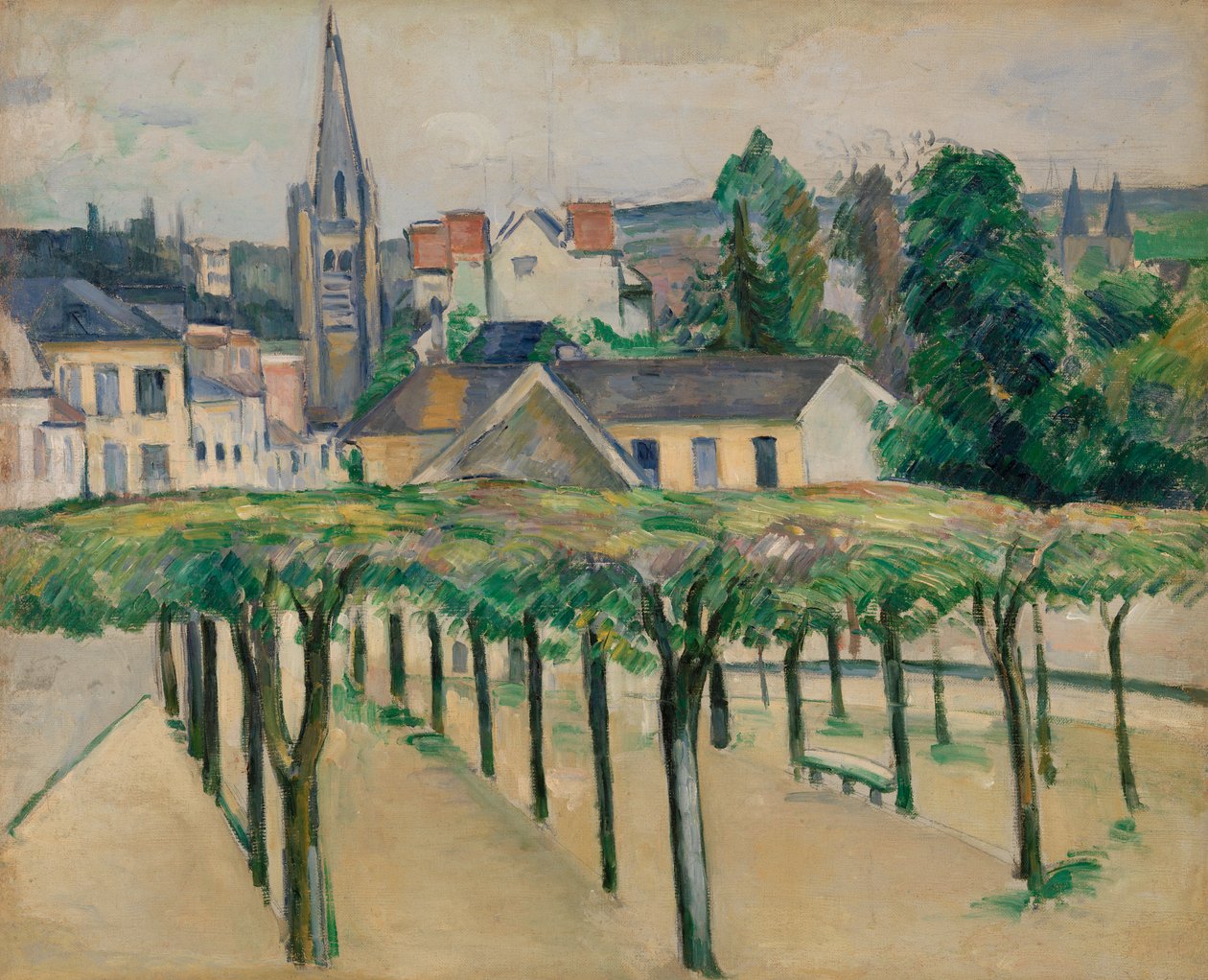 Landsbypladsen, ca. 1881 af Paul Cézanne