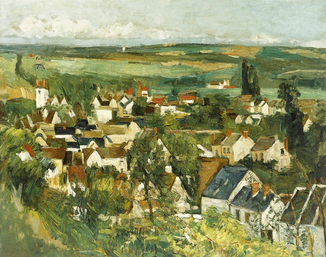 Panoramaudsigt over Auvers-sur-Oise af Paul Cézanne