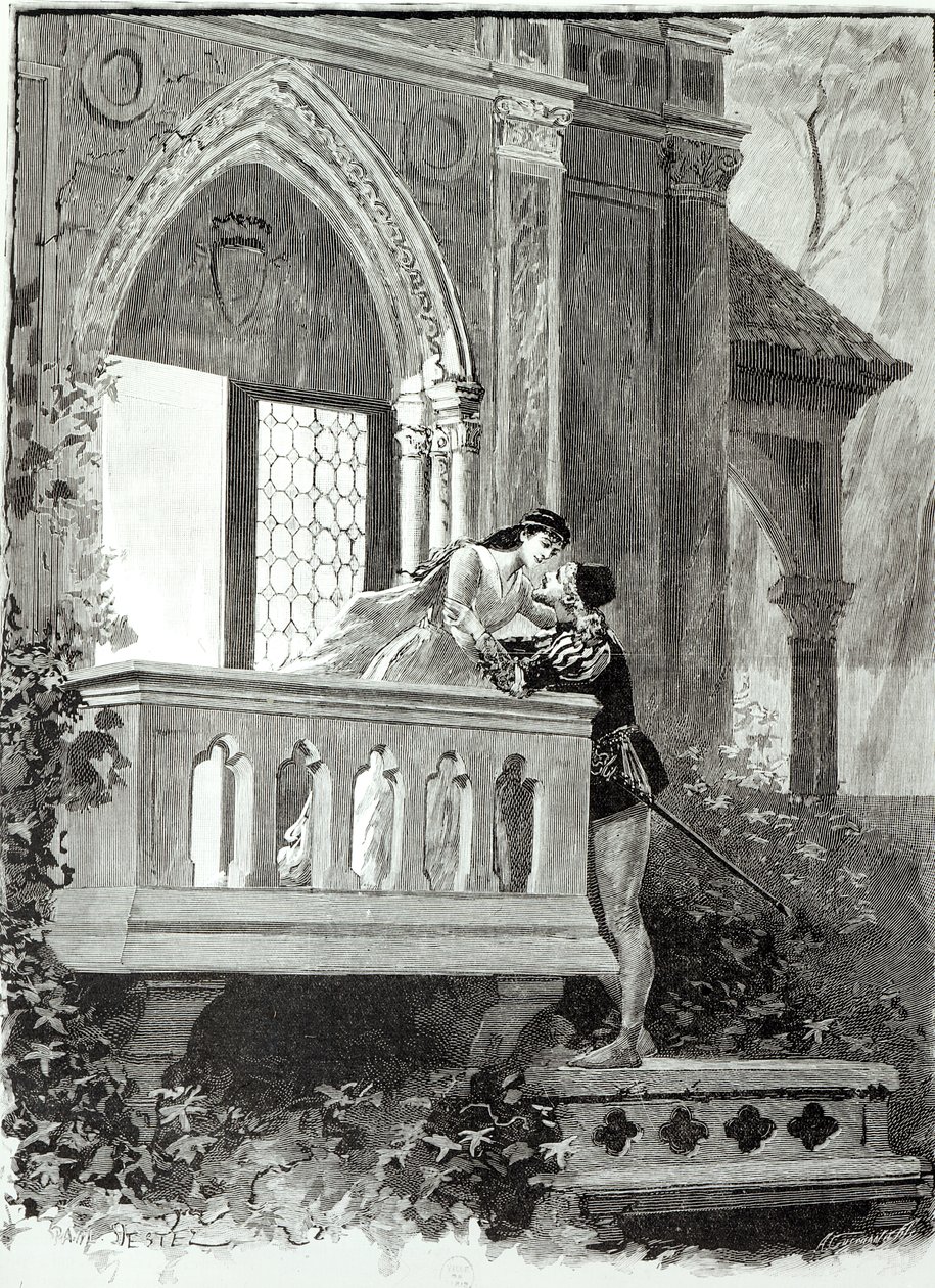 Scene fra 2. akt af Romeo og Julie, opført på Theatre National de l
