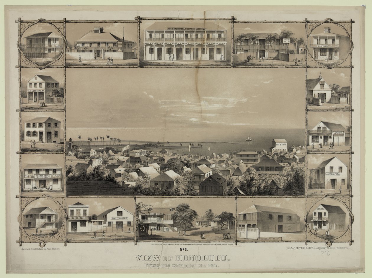 Nr. 3. Udsigt over Honolulu. Fra den katolske kirke af Paul Emmert