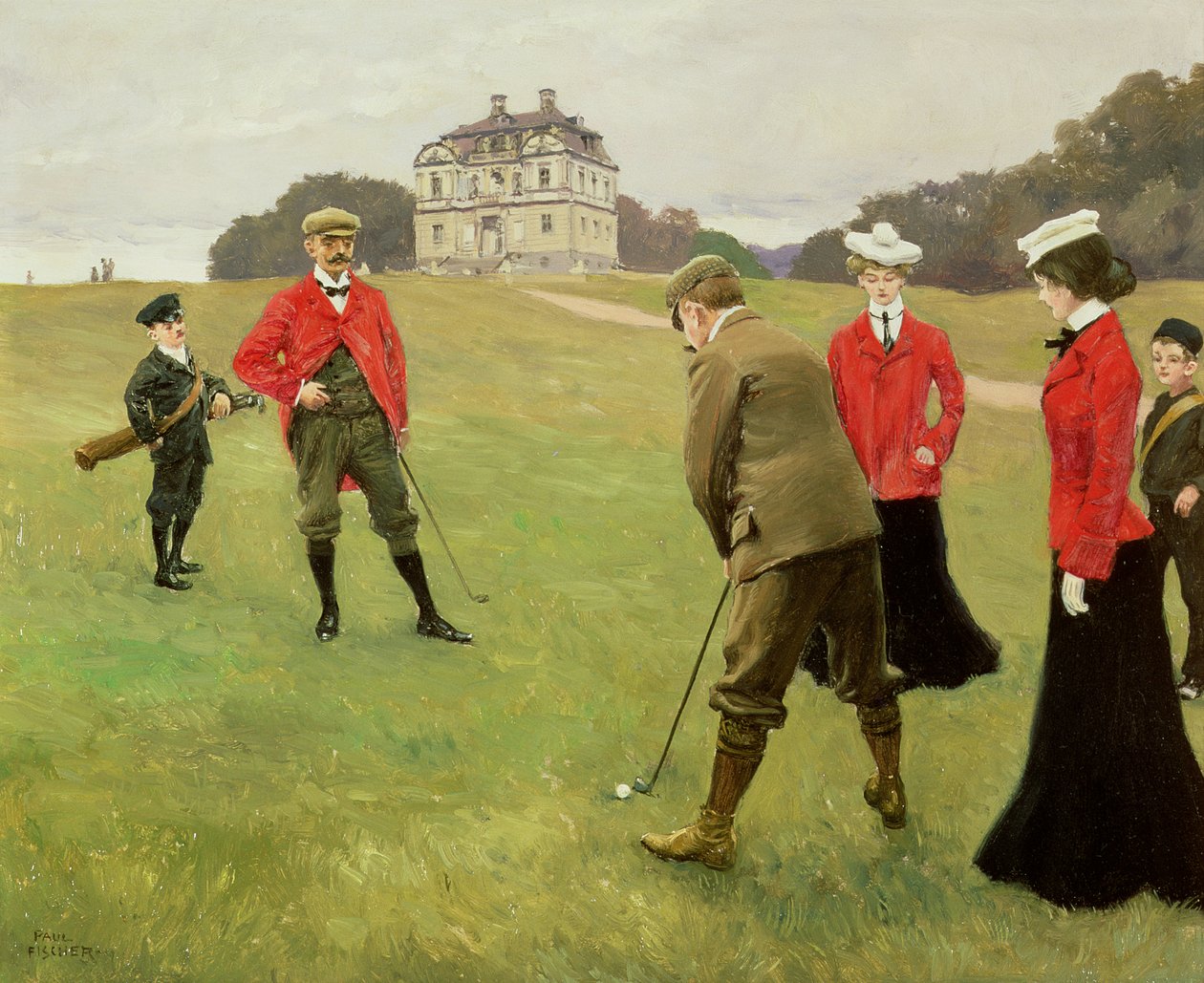 Golfspillere i Københavns Golfklub af Paul Fischer