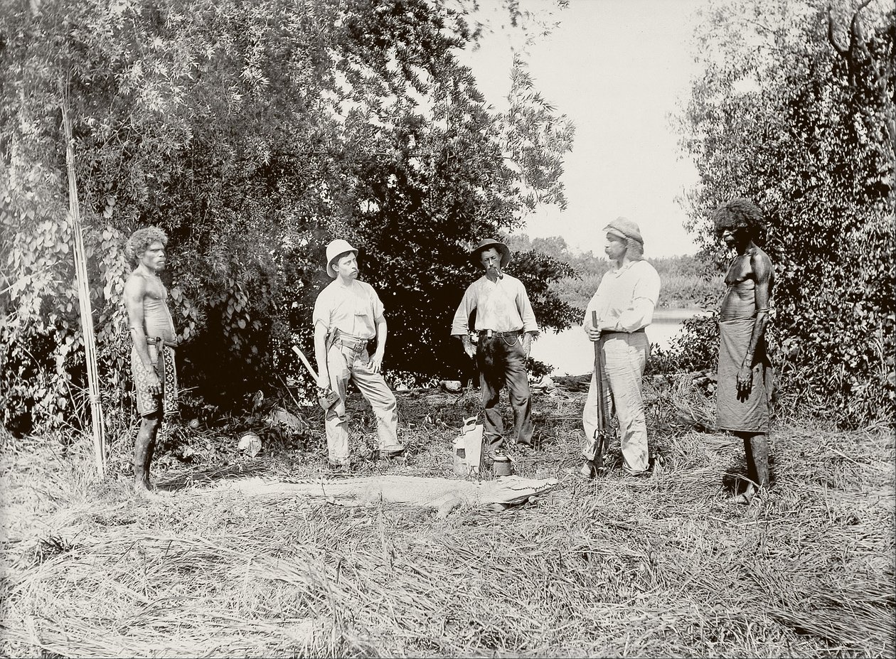 Dr Stirling, alligatorskydning, Daly River af Paul Foelsche