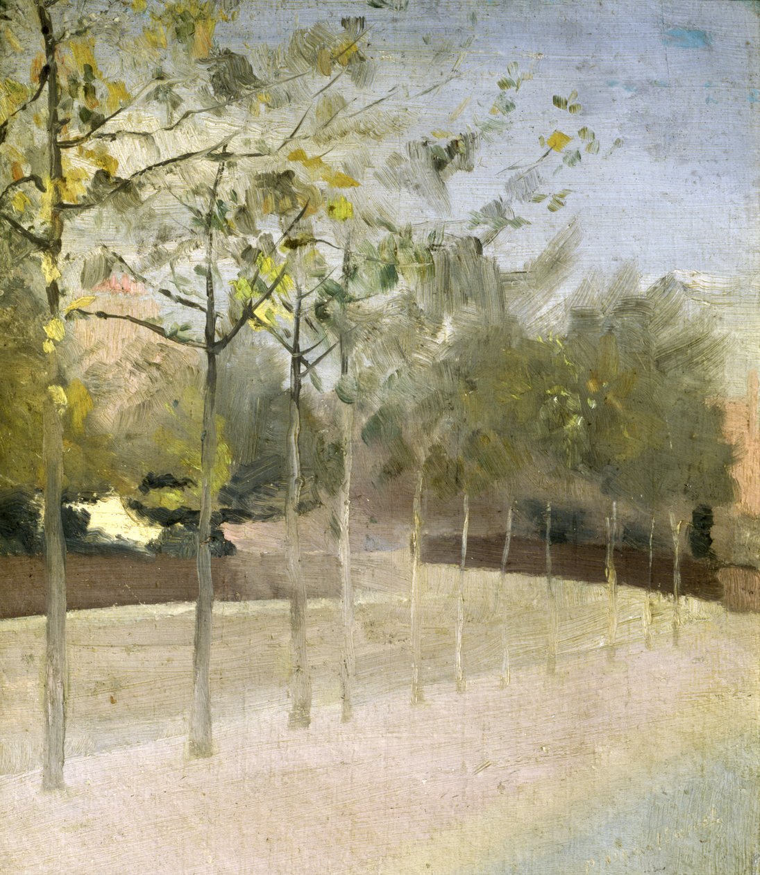 Chelsea Embankment, platantræer, 1908 af Paul Fordyce Maitland