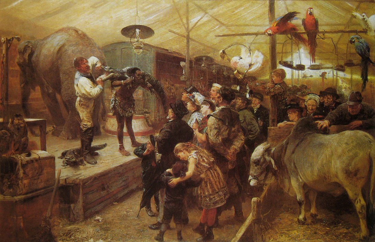 Menageri i dyrehytten af Paul Friedrich Meyerheim