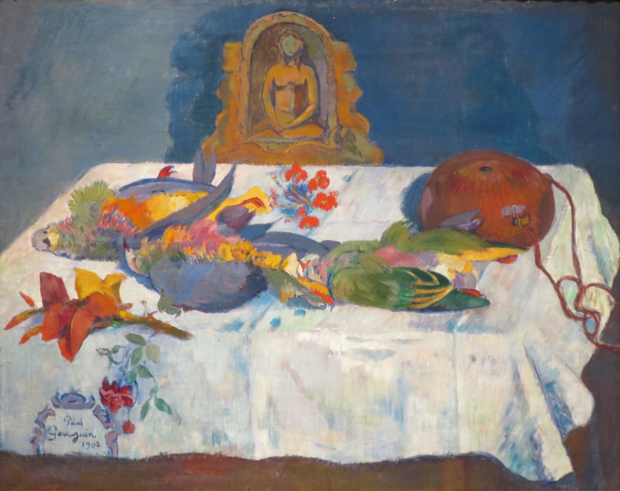 Stilleben med eksotiske fugle I af Paul Gauguin