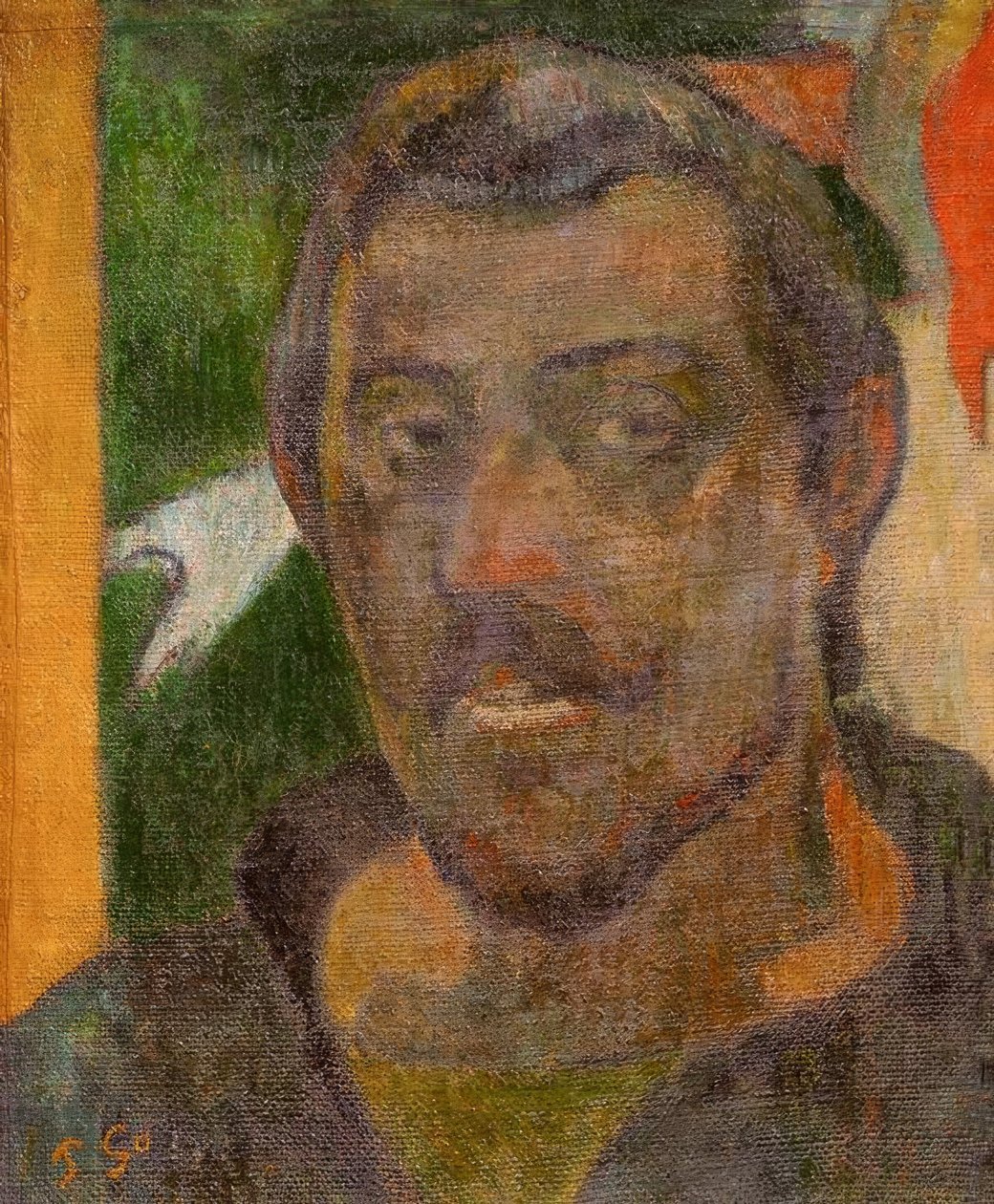Selvportræt med Ondine af Paul Gauguin