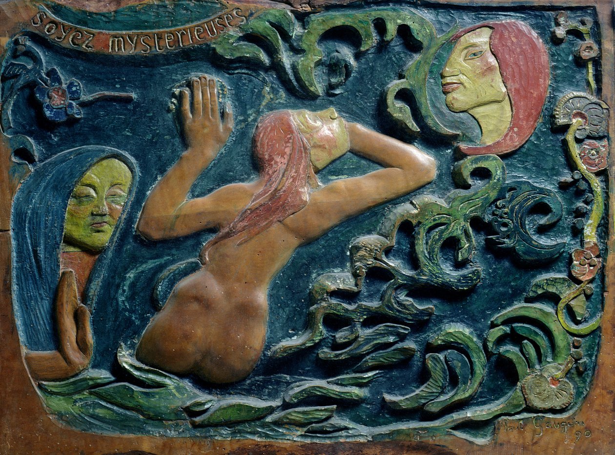 Vær mystisk, 1890 (træ) af Paul Gauguin