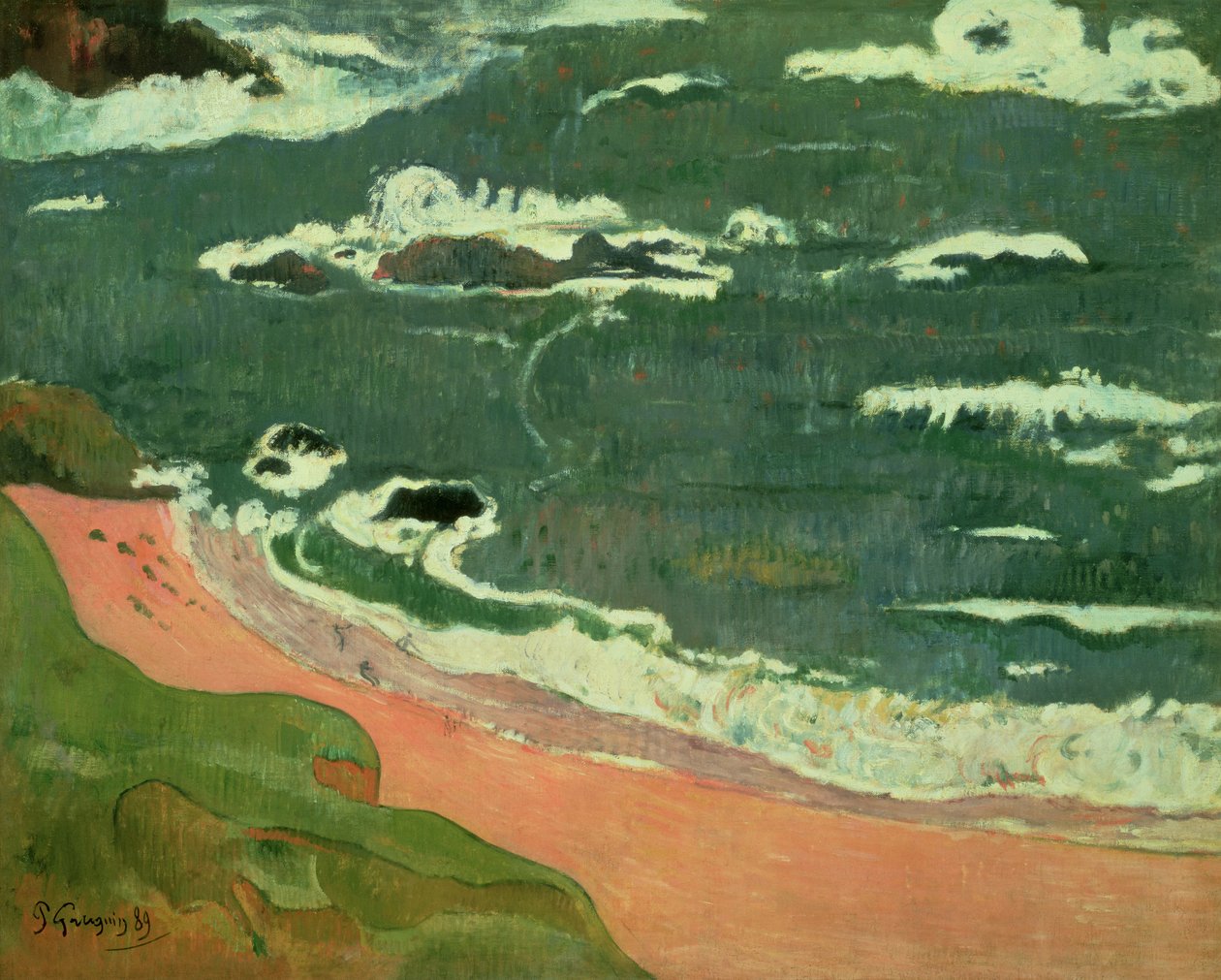 Stranden ved Le Pouldu, 1889 af Paul Gauguin