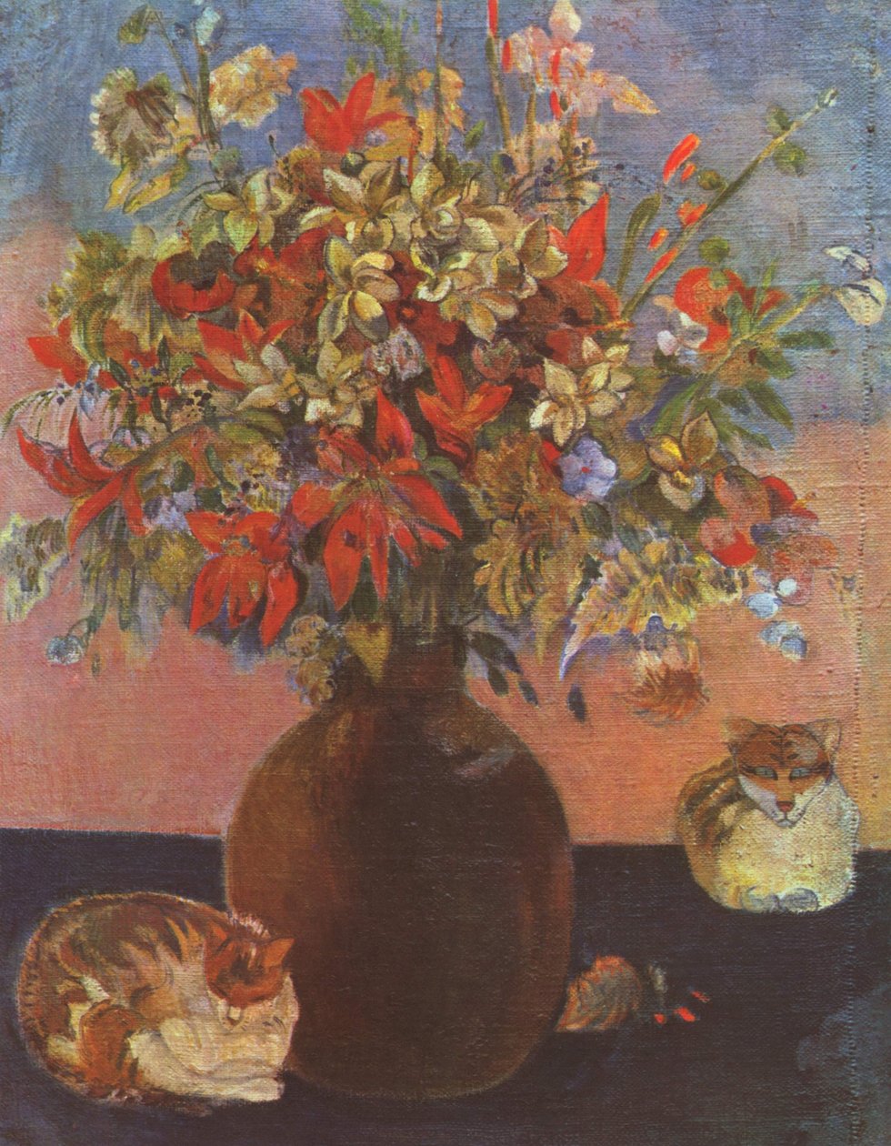 Blomster og katte af Paul Gauguin