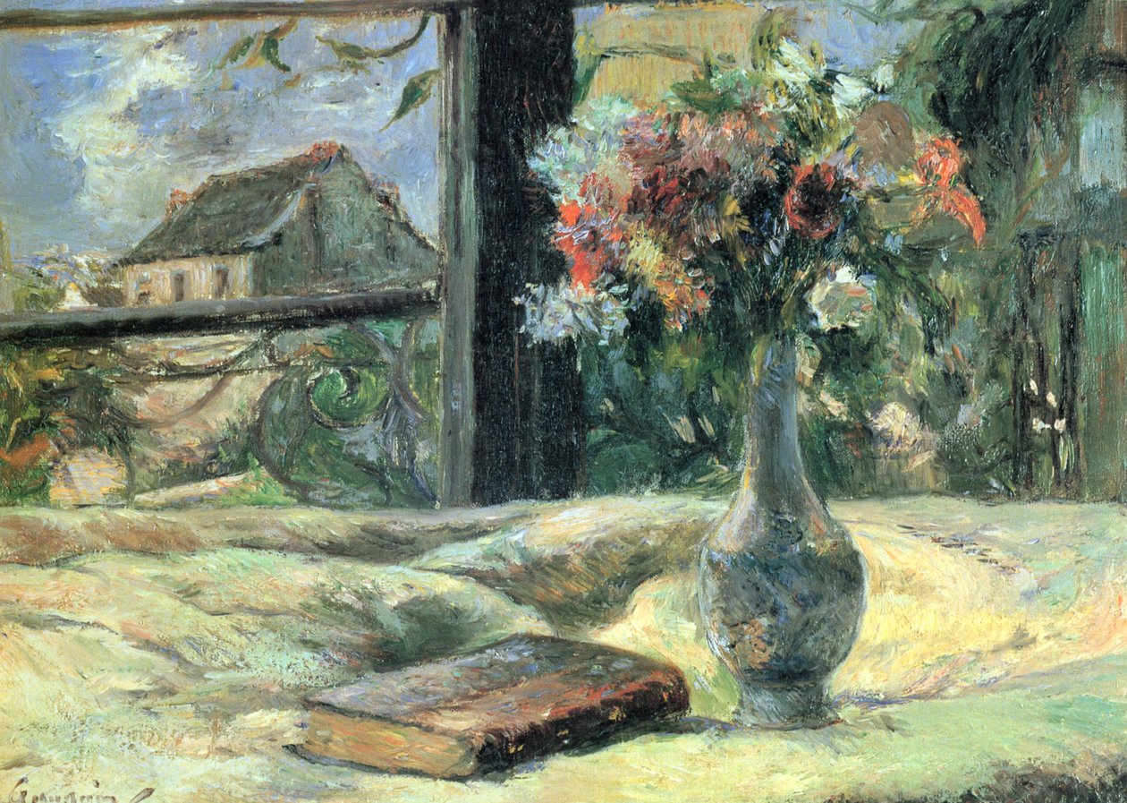 Blomstervase ved vinduet af Paul Gauguin