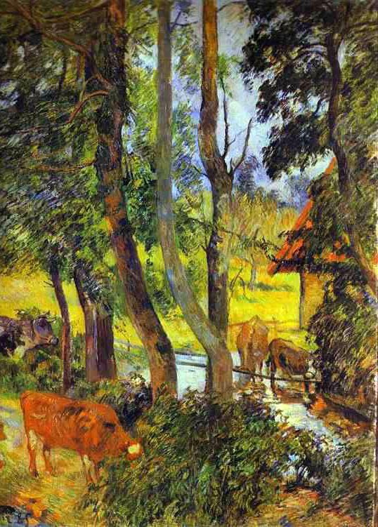 Kvæg Drikker af Paul Gauguin