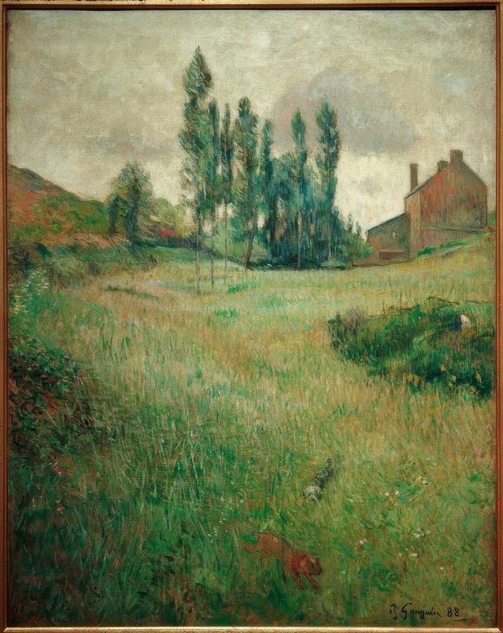 Hunde på en eng af Paul Gauguin