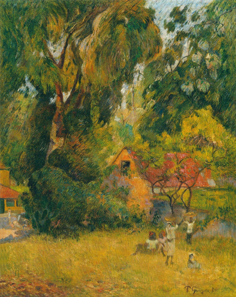 Hytter under træerne af Paul Gauguin