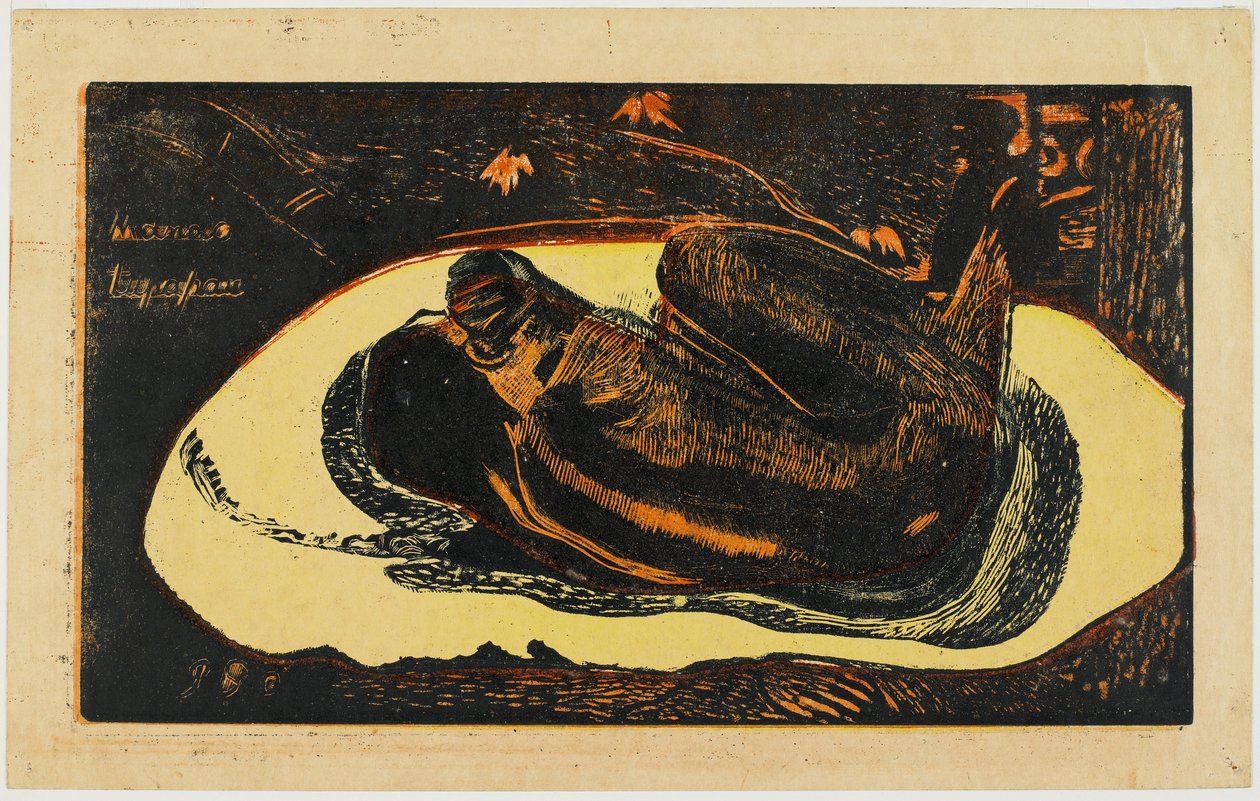 Manao Tupapau, 1894 (farvet træsnit) af Paul Gauguin