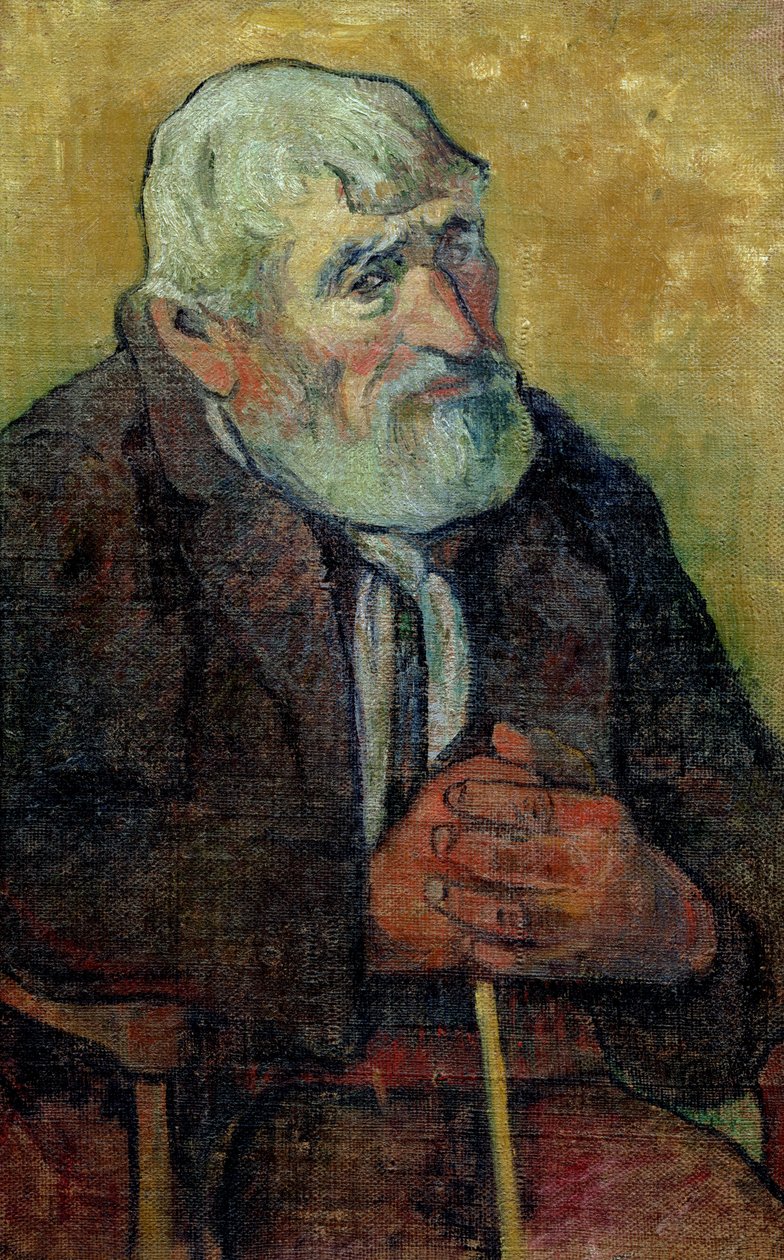 Portræt af en gammel mand med en pind, 1889-90 af Paul Gauguin
