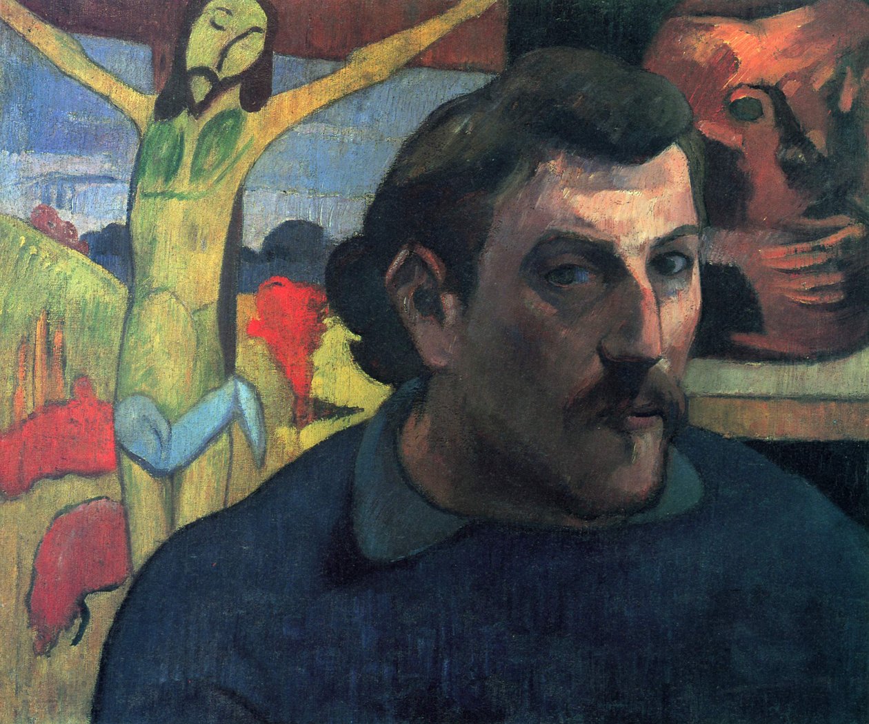Portræt af kunstneren med den gule Kristus af Paul Gauguin
