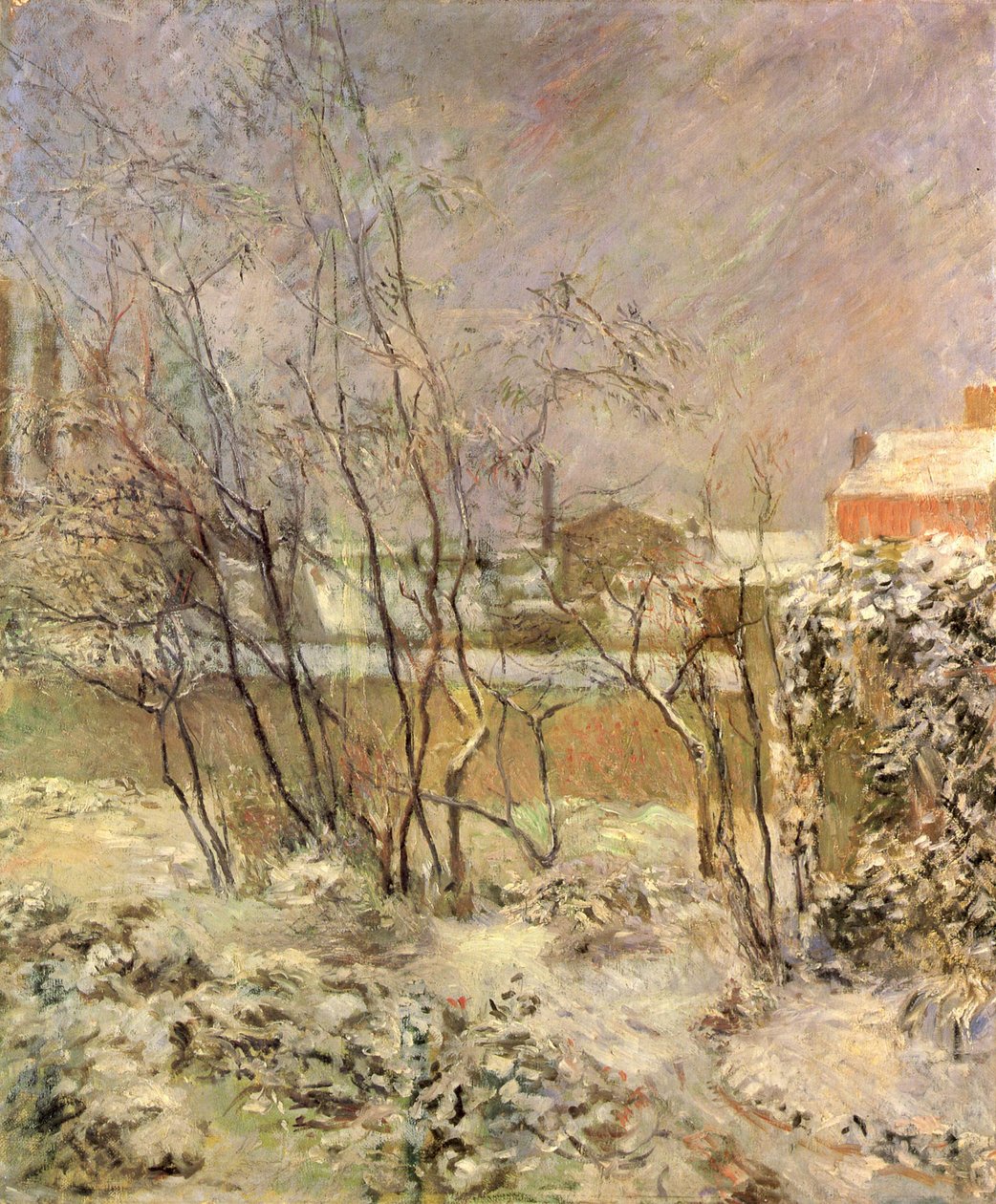 Sne på Rue Carcel af Paul Gauguin