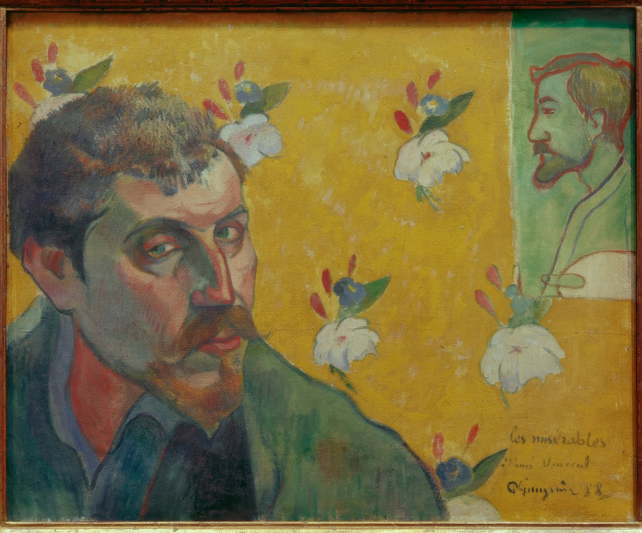 Selvportræt med et portræt af Bernard, dedikeret til Vincent van Gogh (Les Misérables) af Paul Gauguin