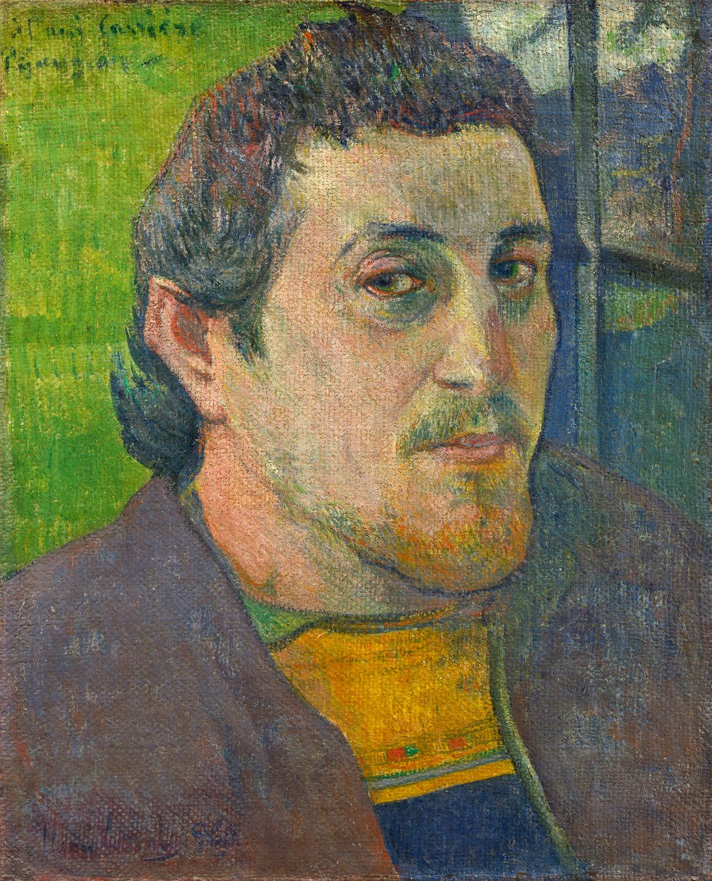 Selvportræt dedikeret til Carriere, 1888-1889 af Paul Gauguin