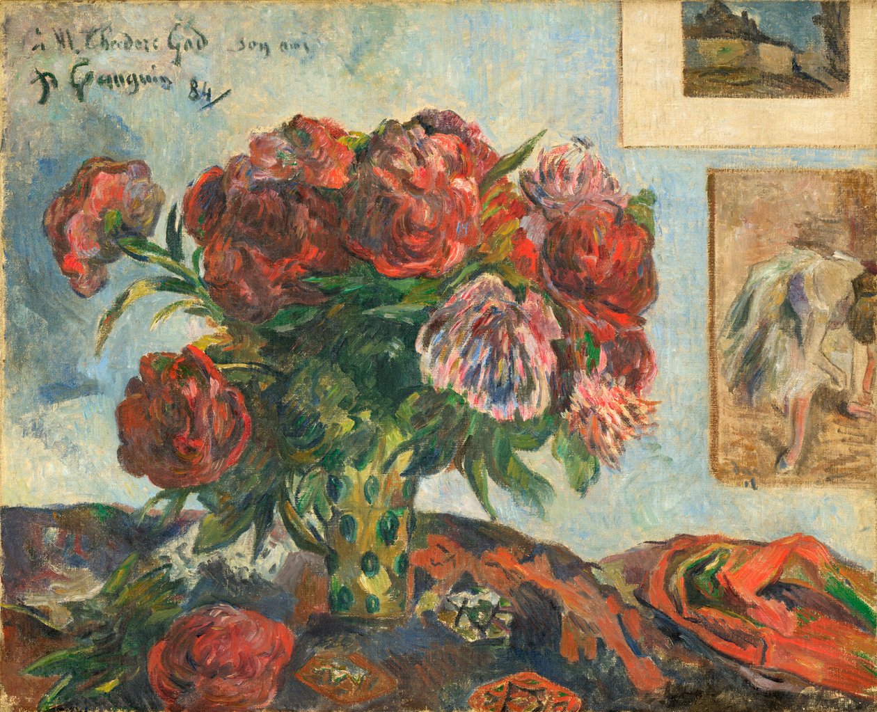 Stilleben med pæoner af Paul Gauguin