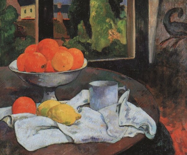 Stilleben med frugtskal og citroner af Paul Gauguin
